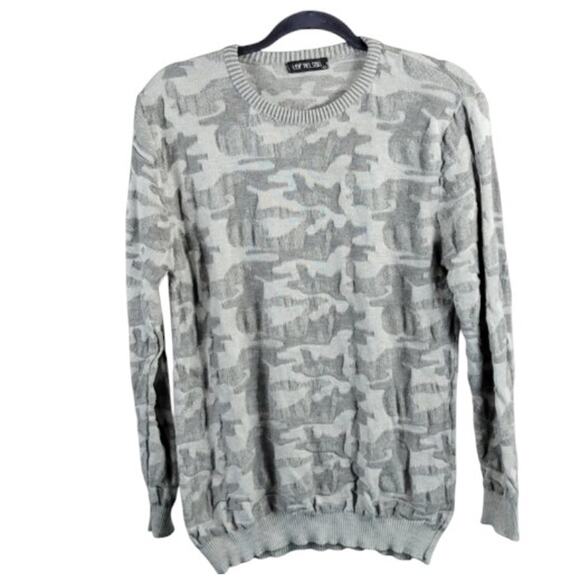 Leif Nelson Sweater Textured Grey Camo XL - Picture 2 of 7